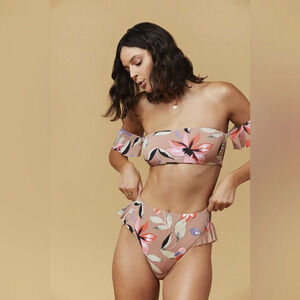 Th Bikini Lab Floral Bikini Set Size L NWT